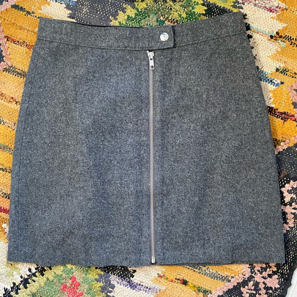 Madewell Wool Zip Mini Skirt